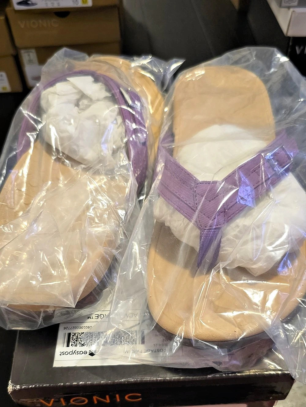 Vionic Tide Patty Women's Purple & Tan Sandals